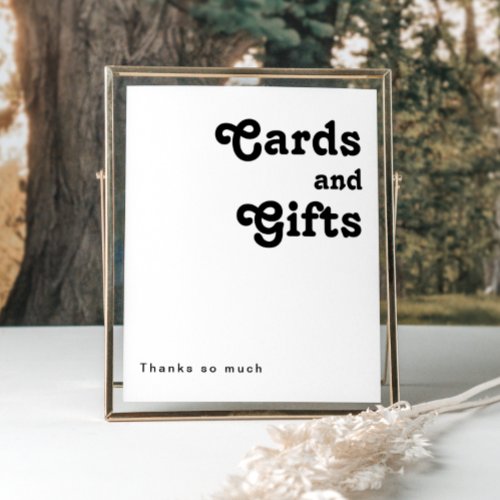 Modern Retro Lettering Cards and Gifts Sign