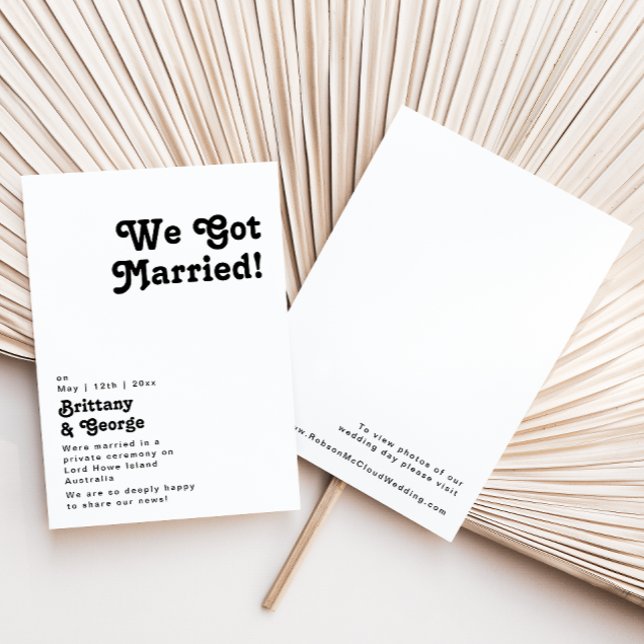 Modern Retro Lettering Elopement Announcement (Creator Uploaded)