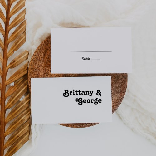 Modern Retro Lettering Flat Wedding Place Card