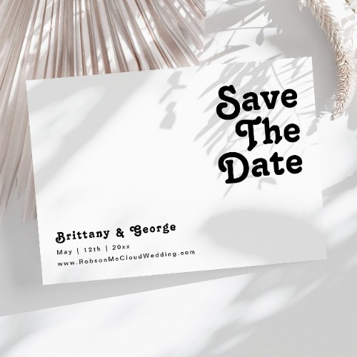 Modern Retro Lettering Horizontal Save The Date