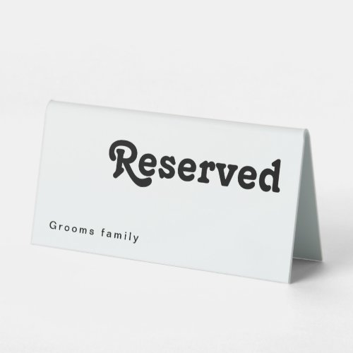 Modern Retro Lettering Reserved Table Tent Sign