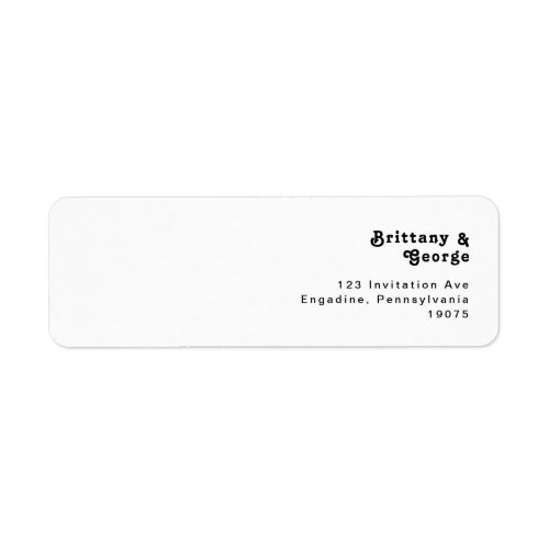 Modern Retro Lettering Return Address Label