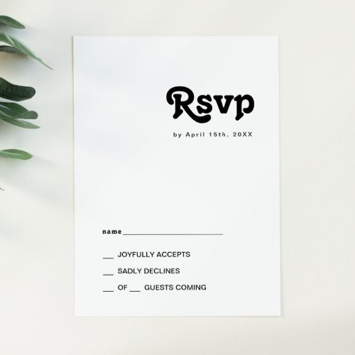 Modern Retro Lettering RSVP Card