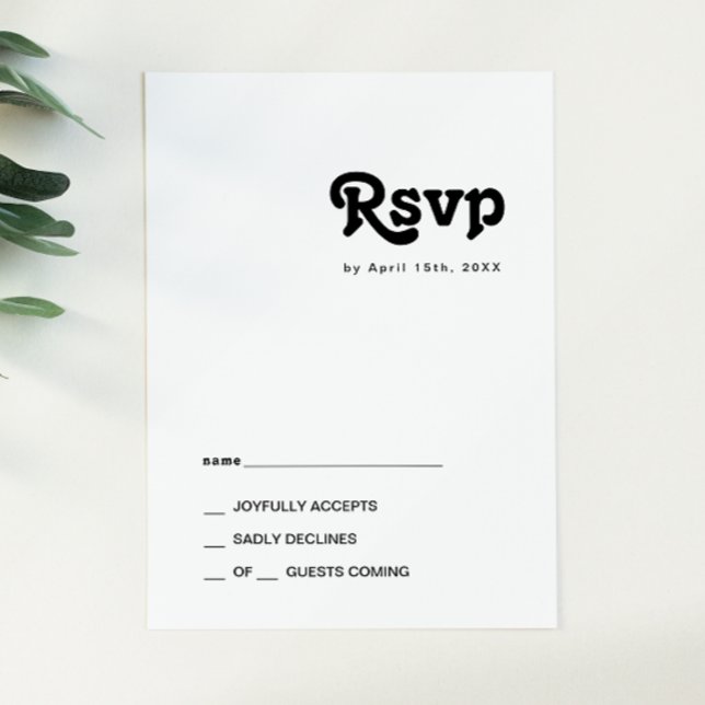 Modern Retro Lettering RSVP Card (Creator Uploaded)