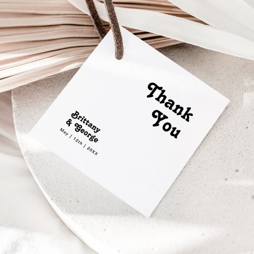 Modern Retro Lettering Thank You Favor Tags