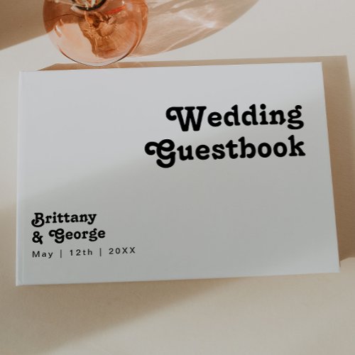 Modern Retro Lettering Wedding Guestbook