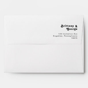 Modern Retro Lettering Wedding Invitation Envelope