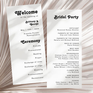 Modern Retro Lettering Wedding Program