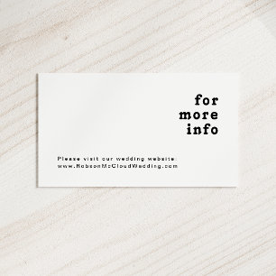 Modern Retro Lettering Wedding Website Enclosure Card