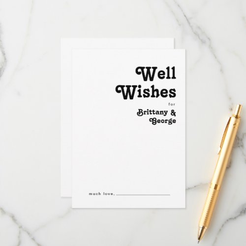 Modern Retro Lettering Wedding Well Wishes Card