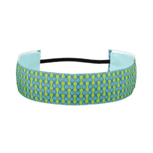 Modern Retro Link Pattern in Blue and Green Athletic Headband