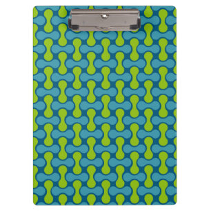 Modern Retro Link Pattern in Blue and Green Clipboard