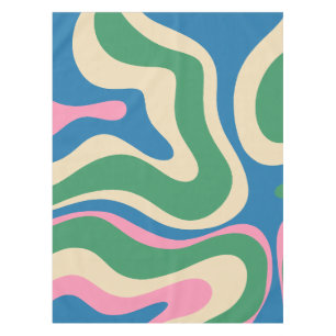 Modern Retro Liquid Swirl Colorful Abstract Tablecloth
