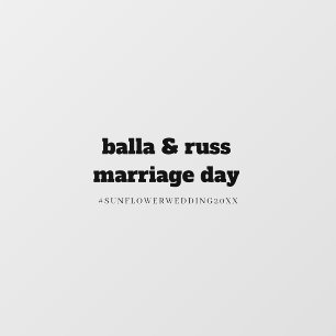 Modern Retro Minimal Wedding Day Design Wall Decal