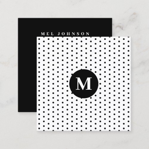 Modern Retro Minimalist Initial QR Code Square Business Card