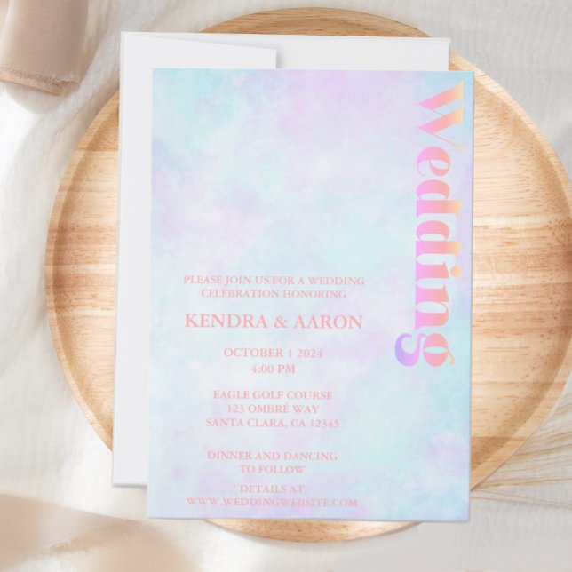 Modern Retro Minimalist Pastel Wedding  Invitation (Creator Uploaded)