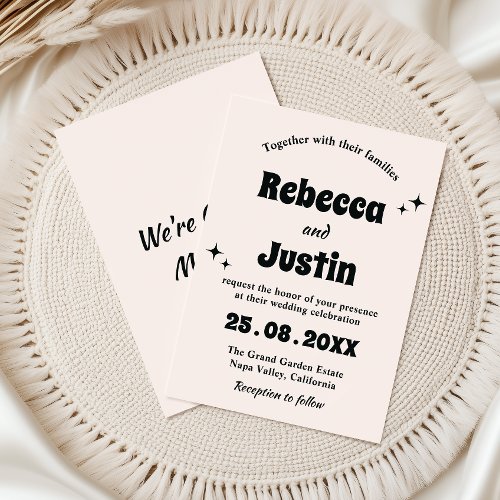 Modern Retro Minimalist Wedding Invitation