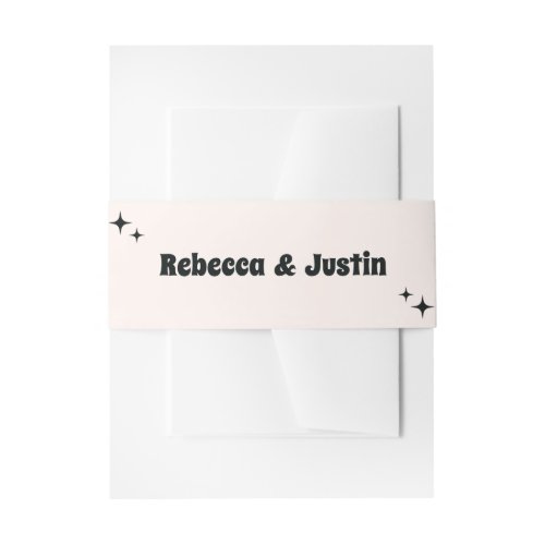 Modern Retro Minimalist Wedding Invitation Belly Band