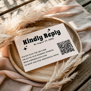 Modern Retro Minimalist Wedding  RSVP Card
