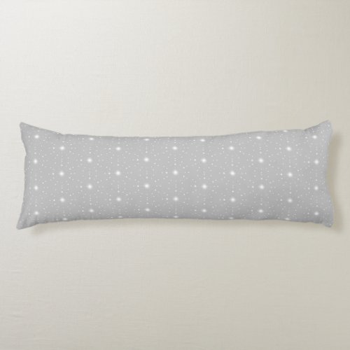 Modern Retro Mixed Stars Silver Gray Pattern Body Pillow
