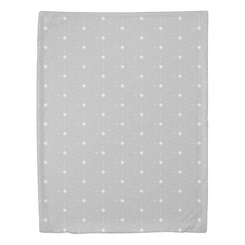 Modern Retro Mixed Stars Silver Gray White Pattern Duvet Cover