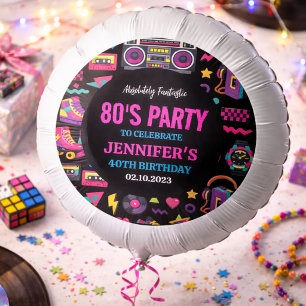Modern Retro Neon 80’s Birthday Party for Adults Balloon