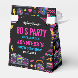 Modern Retro Neon 80’s Birthday Party for Adults Favor Boxes