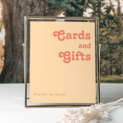Modern Retro  Orange Cream Cards and Gifts Sign