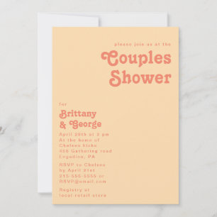 Modern Retro Orange Cream Couples Shower Invitation