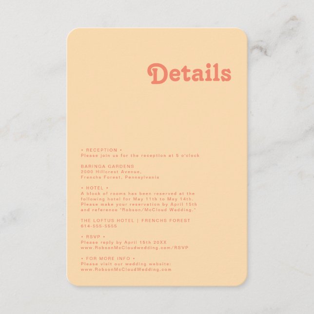 Modern Retro | Orange Cream Details Rounded Edges Enclosure Card (Front)