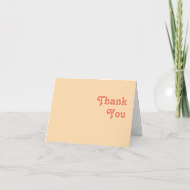 Modern Retro | Orange Cream Folded Thank You Card (Front)