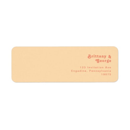 Modern Retro  Orange Cream Return Address Label
