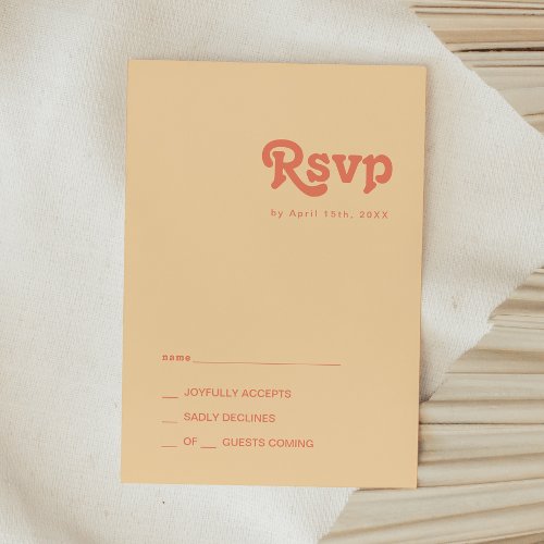 Modern Retro  Orange Cream RSVP Card