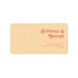 Modern Retro | Orange Cream RSVP Return Address Label