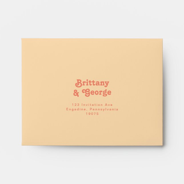 Modern Retro | Orange Cream Self Addressed RSVP Envelope (Front)