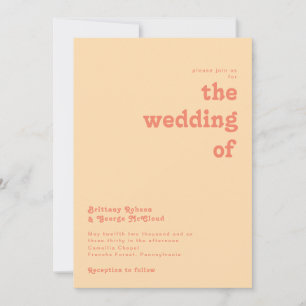 Modern Retro   Orange Cream The Wedding Of Invitation