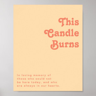 Modern Retro Orange Cream This Candle Burns Poster
