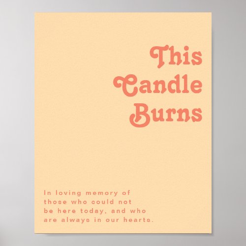 Modern Retro  Orange Cream This Candle Burns Poster