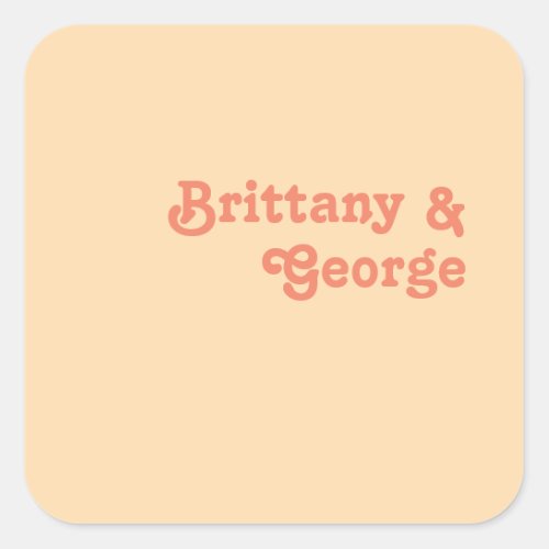 Modern Retro  Orange Cream Wedding Envelope Seals