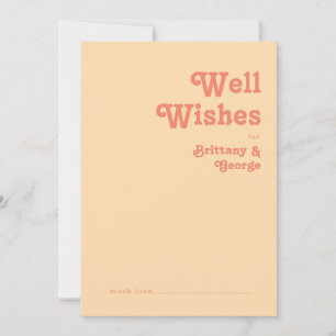 Modern Retro Orange Cream Wedding Well Wishes Card