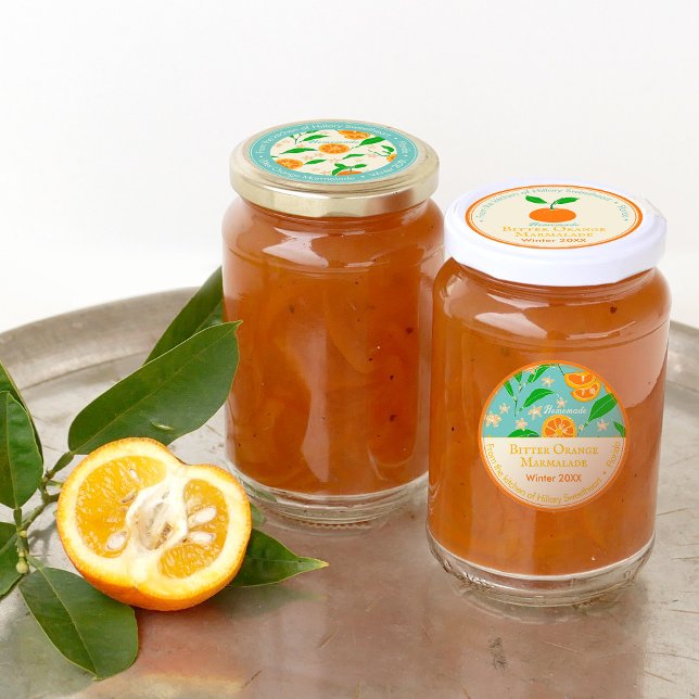 Modern Retro Orange Marmalade Jar Canning Labels (Creator Uploaded)