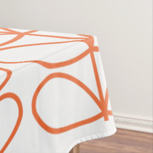 Modern Retro Orange Stem Pattern – Minimalist  Tablecloth