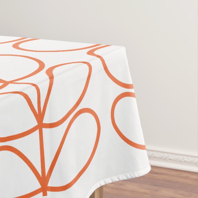Modern Retro Orange Stem Pattern – Minimalist  Tablecloth (In Situ)