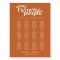 Modern Retro Orange Wedding Seating Chart