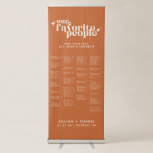 Modern Retro Our Favorite People Seating Chart Retractable Banner