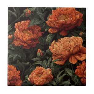Modern Retro Peonies Ceramic Tiles For Home Decor