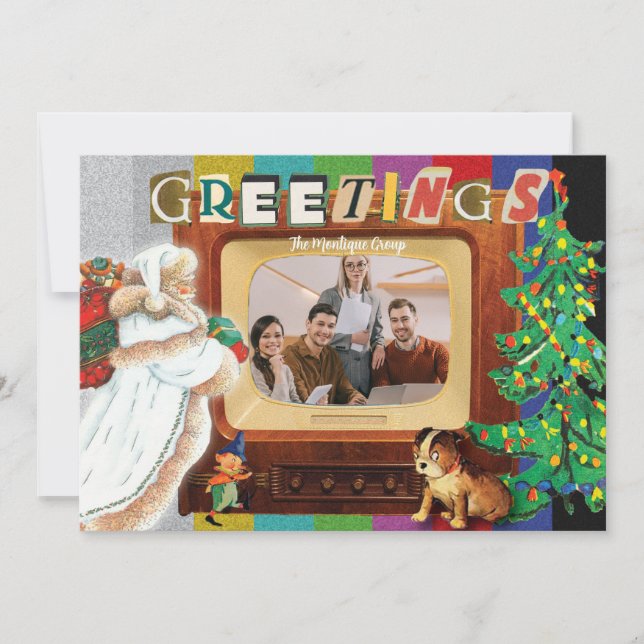 Modern Retro Photo Christmas Holiday Business (Front)