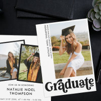 Modern Retro Photo Modern Groovy Cool Graduation