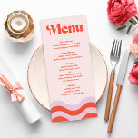 Modern Retro Pink And Orange Typography Wedding Me Menu<br><div class="desc">Choose our Modern Retro Pink And Orange Typography Wedding design. If you want to change the font style, color or text placement, simply click the "Customize Further" button. If you need my design on any other size or need help with your design, please don`t hesitate to contact me! You can...</div>