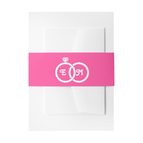 modern retro pink Invitation Belly Bands Invitation Belly Band